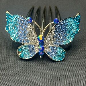 Blue Butterfly Hair Comb